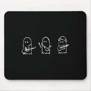 Ghost Playing Guitar Lazy Halloween Costume Fun Mu Mouse Mat