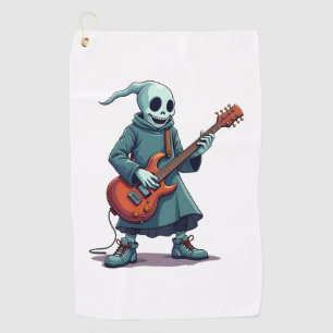 Ghost Playing Guitar – Spooky Music Halloween Tee Golf Towel