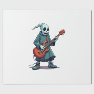 Ghost Playing Guitar � Spooky Music Halloween Tee Wrapping Paper