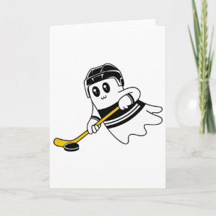 Ghost Playing Ice Hockey Halloween Costume Sports  Card