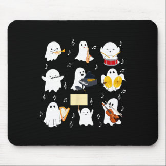 Ghost Playing Musical Instruments Halloween Music Mouse Mat