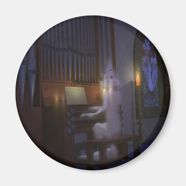 Ghost Playing Organ Magnet (Front)