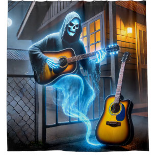 Ghost Playing the Guitar Shower Curtain