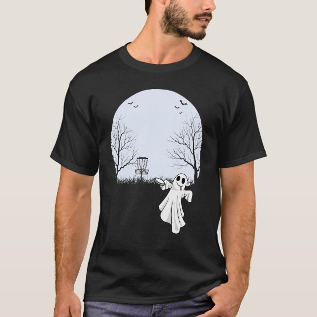 Ghost Plays Disc Golf Halloween Costume T-Shirt (Front)