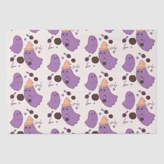 Ghost Potion Spooky Halloween Pattern  Tissue Paper (Front)