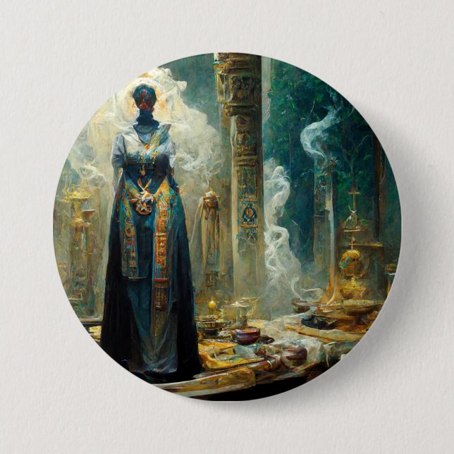 Ghost Priestess Fantasy 7.5 Cm Round Badge (Front)