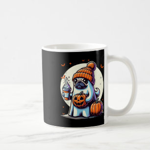 Ghost Pug Pumpkin Drinks Beanie Fall Halloween Coffee Mug