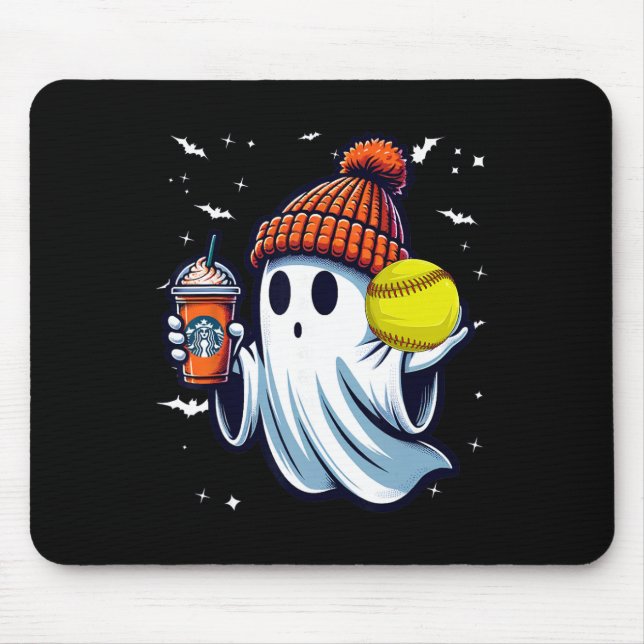 Ghost Pumpkin Drinks Beanie Fall Softll Lovers Hal Mouse Mat (Front)