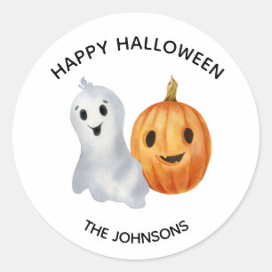 Ghost Pumpkin Halloween Cute Pumpkin  Classic Round Sticker