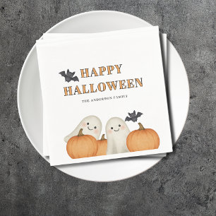 Ghost Pumpkin Personalized Halloween Party Napkin