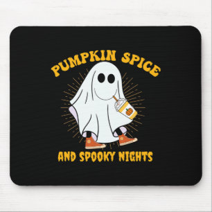 Ghost Pumpkin Spice Latte Fall Vibe Halloween Spoo Mouse Mat