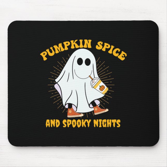 Ghost Pumpkin Spice Latte Fall Vibe Halloween Spoo Mouse Mat (Front)