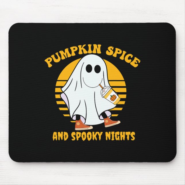 Ghost Pumpkin Spice Latte Fall Vibe Halloween Spoo Mouse Mat (Front)