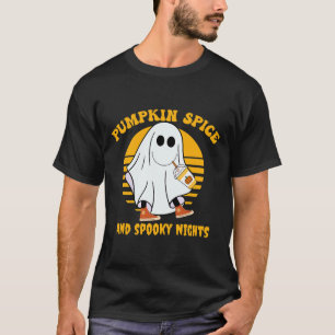 Ghost Pumpkin Spice Latte Fall Vibe Halloween Spoo T-Shirt