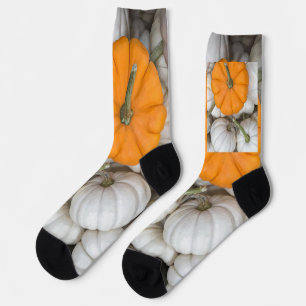 Ghost Pumpkins with a sneaky orange one Socks