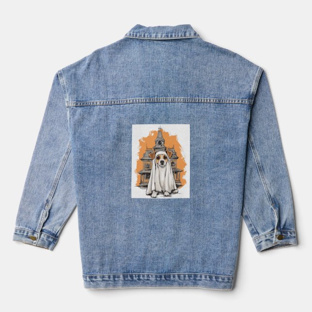 Ghost Pup – Spooky Dog Costume Denim Jacket (Back)