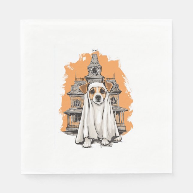 Ghost Pup – Spooky Dog Costume Napkin (Front)