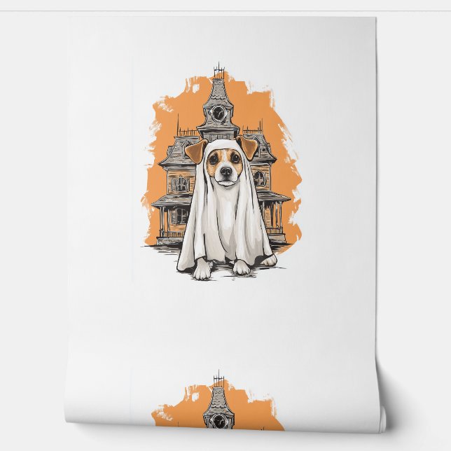 Ghost Pup – Spooky Dog Costume Wallpaper (Unrolling)