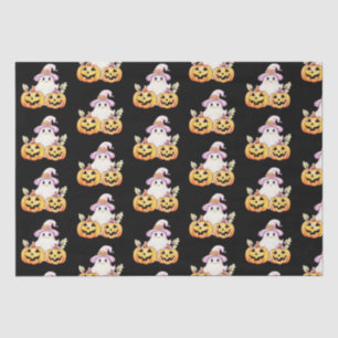 Ghost Purple Witches Hat Pumpkin Pattern Halloween Tissue Paper
