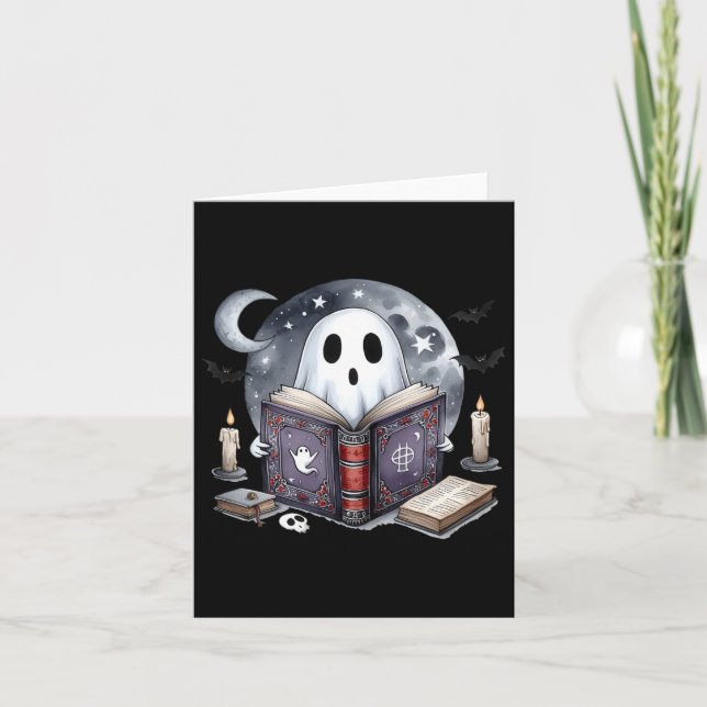 Ghost Reading Book  Card (Front)