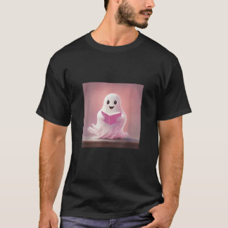 Ghost Reading Book Lover Library T-Shirt
