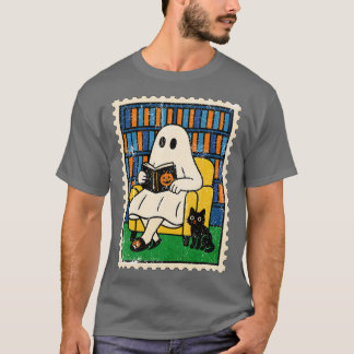 Ghost Reading Book T-Shirt
