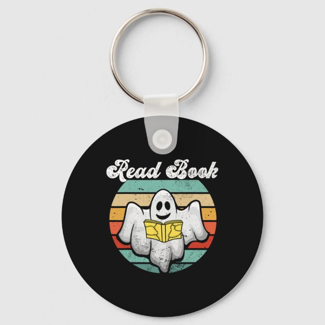 Ghost Reading Book Vintage  Key Ring (Front)