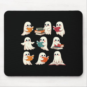 Ghost Reading Books Halloween Books Lover Teacher  Mouse Mat