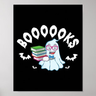Ghost Reading Books Halloween Costume For Teacher  Poster