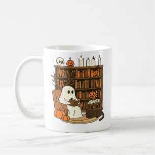 Ghost Reading in Cosy Halloween Library Classic T- Coffee Mug