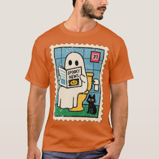 Ghost Reading Newspaper T-Shirt
