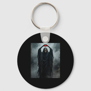 Ghost red heart hand scary face horror poster key ring