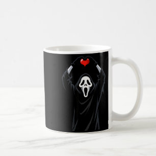 Ghost Red Heart Hands Y Face Halloween Valentines  Coffee Mug