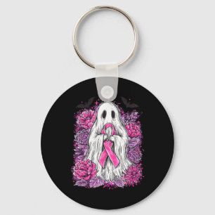 Ghost Ribbon Breast Cancer Awareness Halloween Flo Key Ring