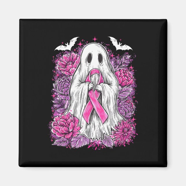 Ghost Ribbon Breast Cancer Awareness Halloween Flo Magnet (Front)