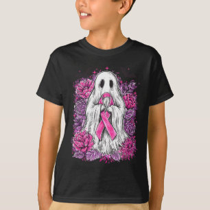 Ghost Ribbon Breast Cancer Awareness Halloween Flo T-Shirt