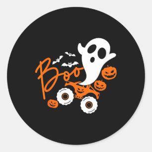 Ghost Rider Truck Monster Halloween Pumpkin Classic Round Sticker