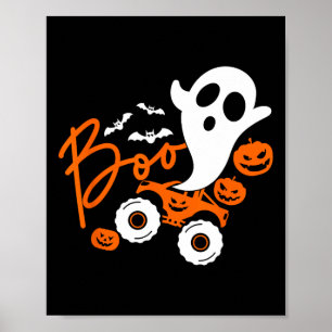 Ghost Rider Truck Monster Halloween Pumpkin  Poster