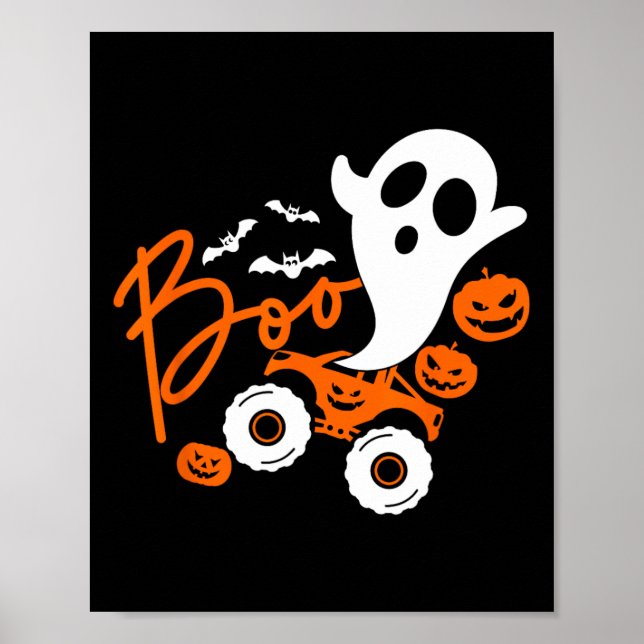 Ghost Rider Truck Monster Halloween Pumpkin  Poster (Front)