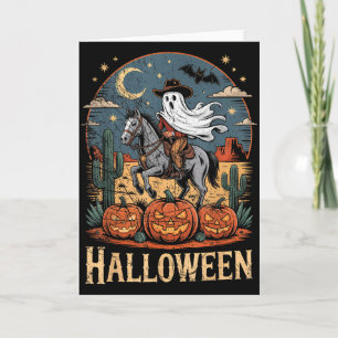 Ghost Riding Horse Halloween Season Card