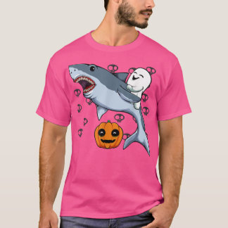 Ghost Riding Shark Lazy Halloween Costume Cute Ani T-Shirt