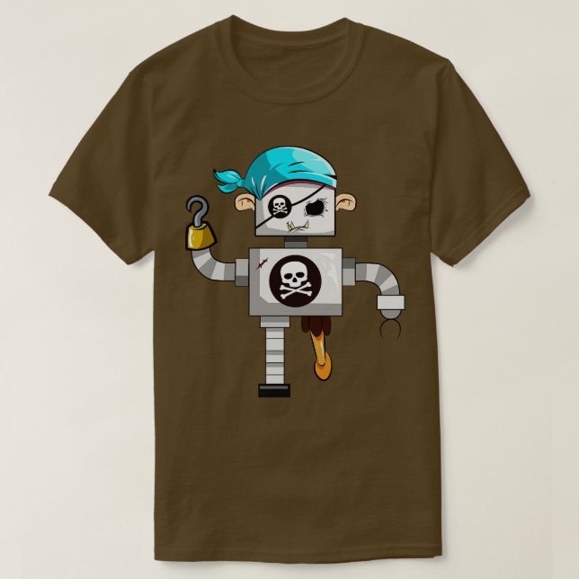Ghost Robot Pirate T-Shirt (Design Front)