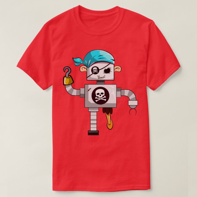 Ghost Robot Pirate T-Shirt (Design Front)