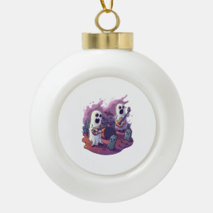 Ghost Rock Band Ceramic Ball Christmas Ornament