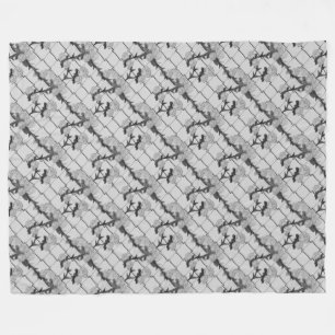 Ghost Rose Climbing a Chain Link Fence Seamless Pa Fleece Blanket