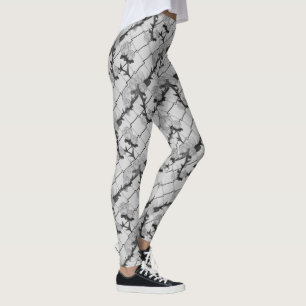 Ghost Rose Climbing a Chain Link Fence Seamless Pa Leggings