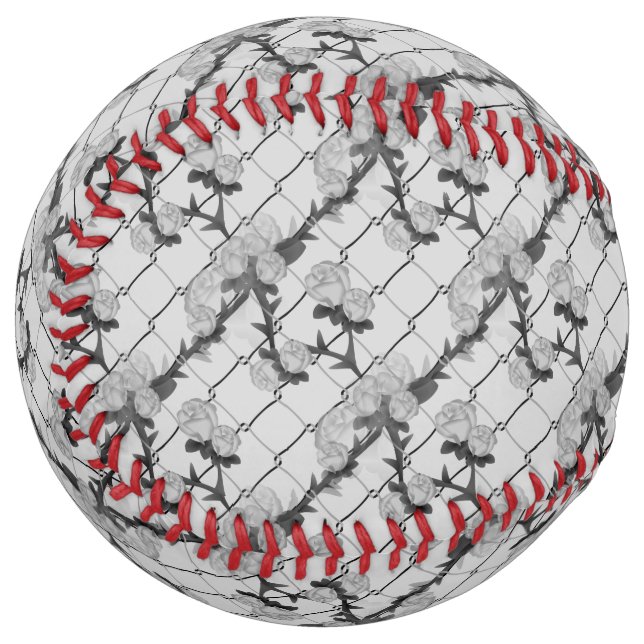 Ghost Rose Climbing a Chain Link Fence Seamless Pa Softball (Front Left)