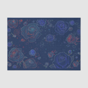 Ghost Roses Sapphire Blue Tissue Paper