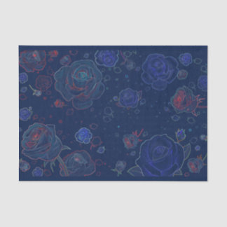 Ghost Roses Sapphire Blue Tissue Paper