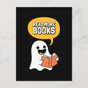 Ghost Says Read More Books Postcard